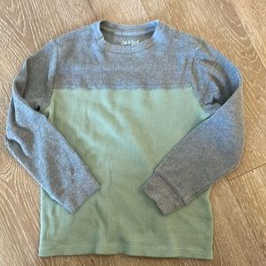 Cozy green and gray thermal long sleeve, Cat &Jack size 6/7